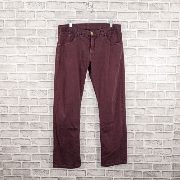 David Mayer Naman Men's slim Denim Jeans in Burgundy Size 52 36w - Picture 1 of 12